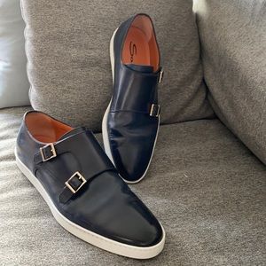 Santoni Navy Men Dress Shoe